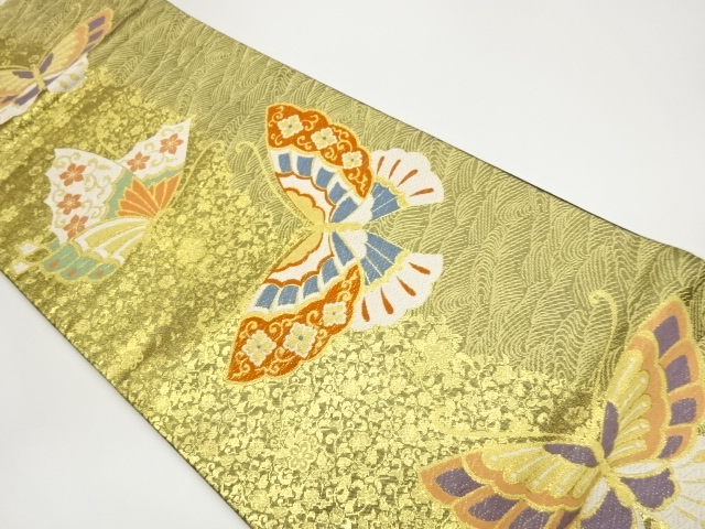 JAPANESE FUKURO OBI / WOVEN FLOWER ARABESQUE
